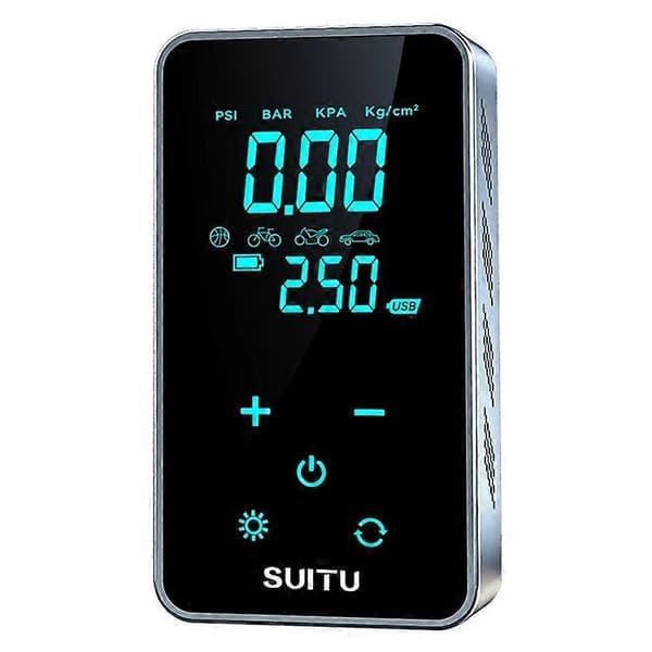 SUITU ST-9616C Bärbar Bildäcksluftpump Pekskärm Smart Trådlös Digital Display Däckpump Som visas