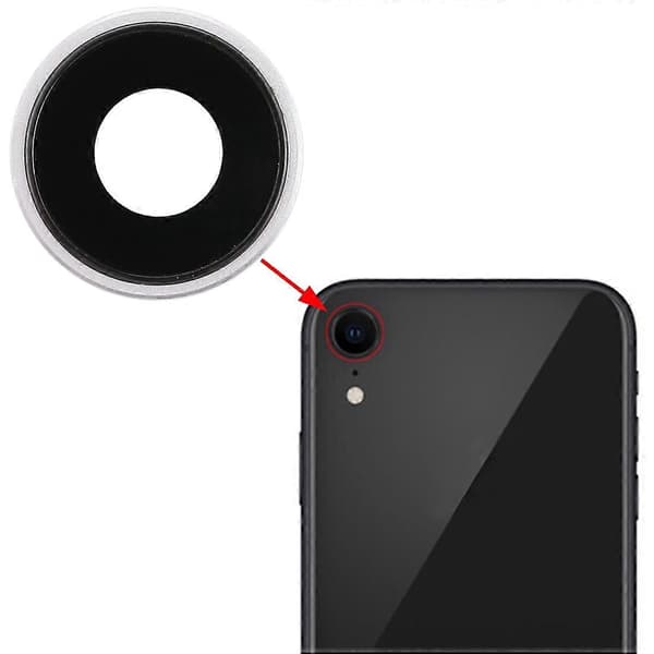Bagkameraramme med objektivdæksel til iPhone XR White