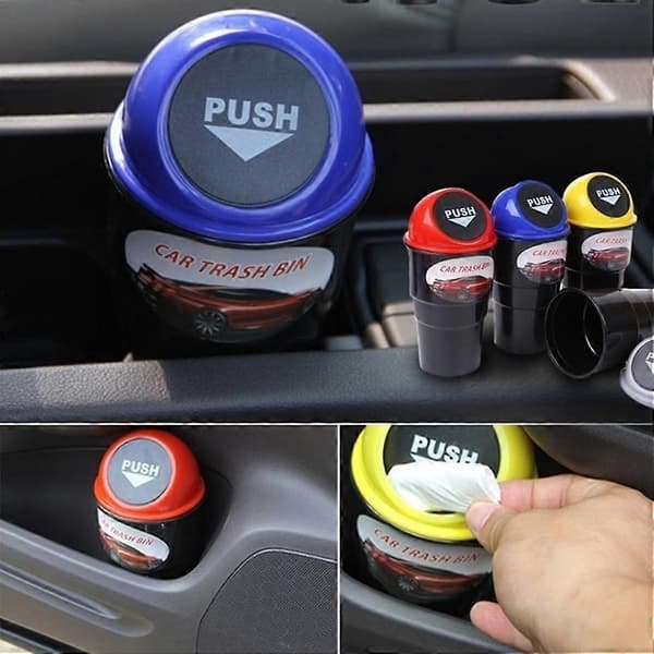Bil Søppel Mini Avfallsbeholder Organizer Holder Bilinteriør Tilbehør—ls red