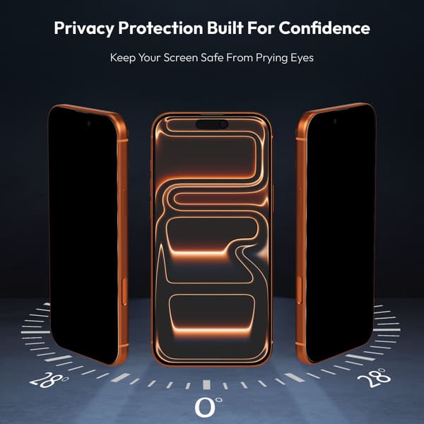 2-Pack iPhone 17 Pro Max Privacy Skärmskydd - Härdat Glas | [Automatisk Installation] - Bubbelfritt iPhone 17 Pro Max