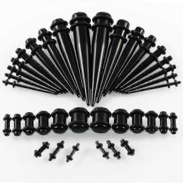 36 stk. akryl øremåler Taper Plug Stretching Kit Ørestrekker Piercing Kroppssmykker—ls