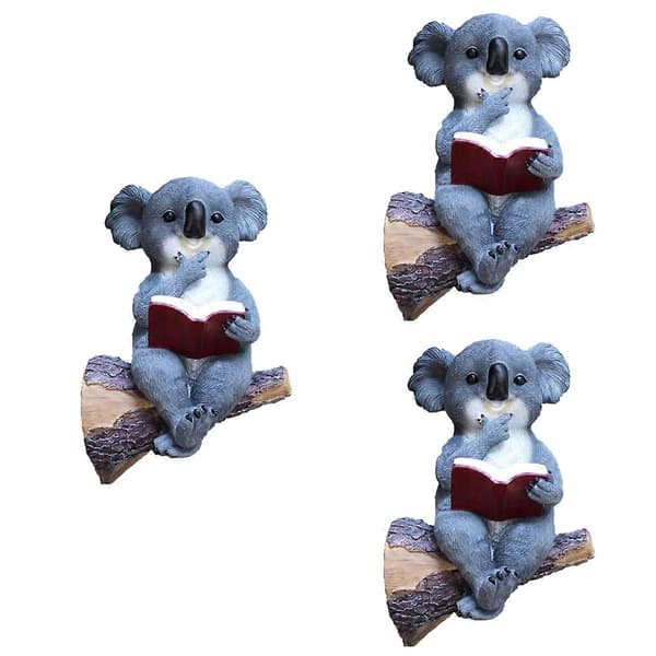 Koala Hagelampe Harpiks Dekorativ Solcellelampe for Dekor 3 stk—ls