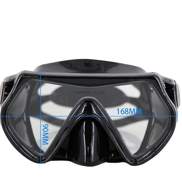 Voksen snorkelbriller til dykning, snorkling, svømning – ls Black