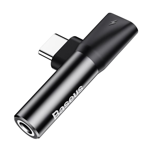 Baseus-sovitin L41 USB-C–USB-C – 3,5 mm liitin musta Svart