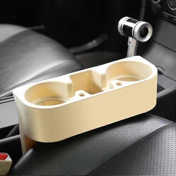 Multifunksjonell bilkoppholder Auto Setespalte Vannkopp Drikkeflaske Bokser Telefonnøkler Organizer Oppbevaringsholder Stativ Bilstyling Beige