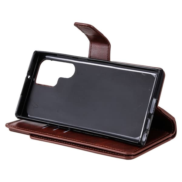 Kompatibel med Samsung S23 Ultra Praktisk Pung Etui med 12-rums Array V4 - Brun