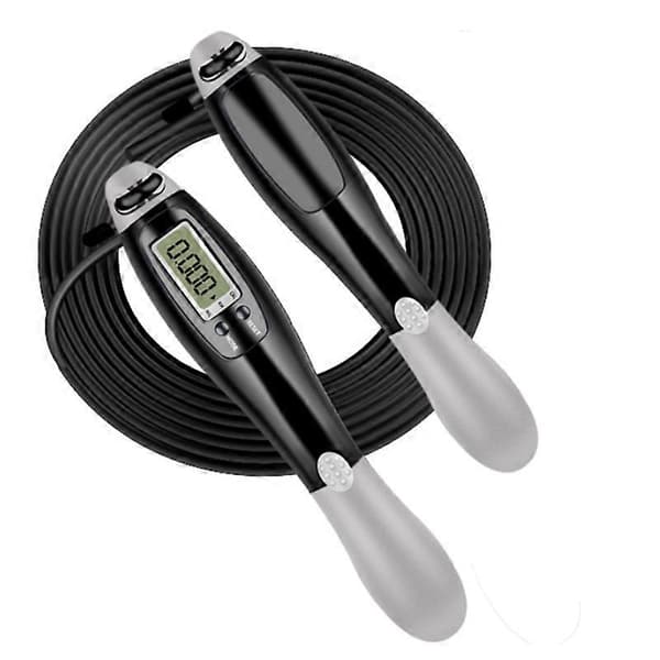 Digital hoppetau med timer, kalorieteller, treningsstudio [ls] Black