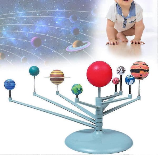 Gør-det-selv solsystem legetøj plastik planet model børne puslespil saml planet sæt børns eksperiment af solsystem stjerne