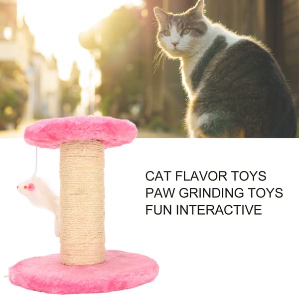 Kradsetræ til katte Interaktiv Plys 2-lags Sisalreb Kradsetræ til Indendørs Katte Killinger Pink