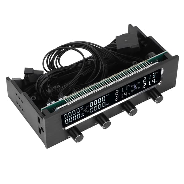 PC Fläktkontroller Justerbar Hastighet LCD-Display Temperaturkontroll med Skruvar Dekaler för Grafikkorts CPU-kylning