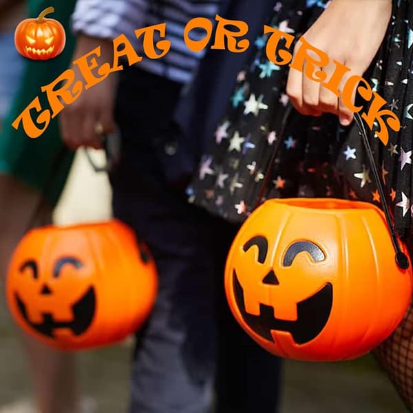 Halloween græskar slikspand til børn, bærbar traditionel F