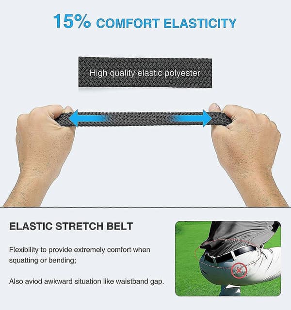 Bælte Stretch Flettet Golfbælte Mænds Casual Vævet Elastisk Bælte black