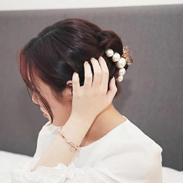 Koreansk version af modeperle stor klips sød enkel stor perleklips[ls] white
