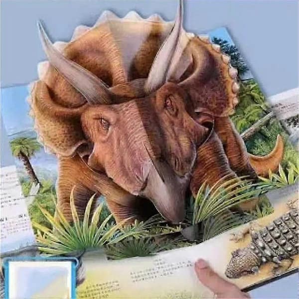 3D Encyclopedia Prehistorica Dinosaurs, Morsom Dinosaur Encyclopedia 3D Bilde Pop-Up Bok Bursdagsgave Kompatibel med Barn 3pcs