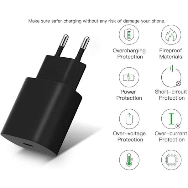 1-Pack - iPhone Laddare - Snabbladdare - Adapter + 2m Kabel 20W Lightning Vit 1-Pack iPhone (NT) 1-Pack Lightning 1-Pack 1-Pack Lightning