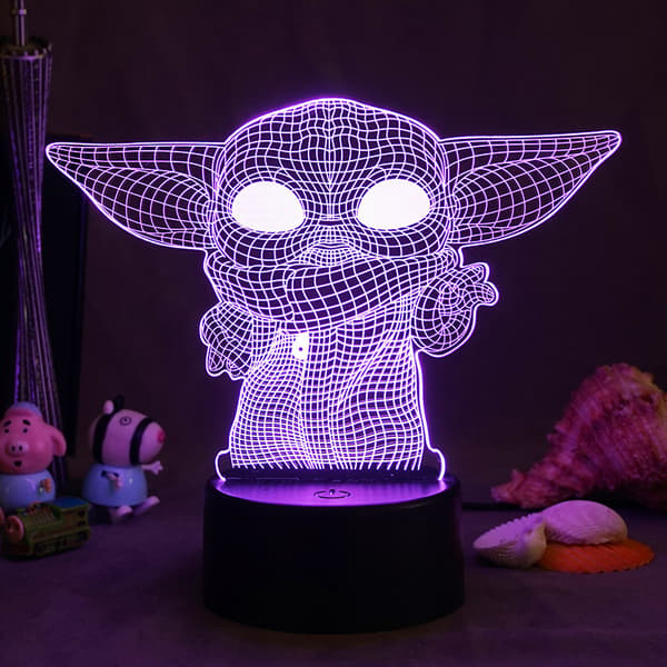 3D Illusjoner Star Wars Nattlys for barn, 16 fargevariasjoner dekor