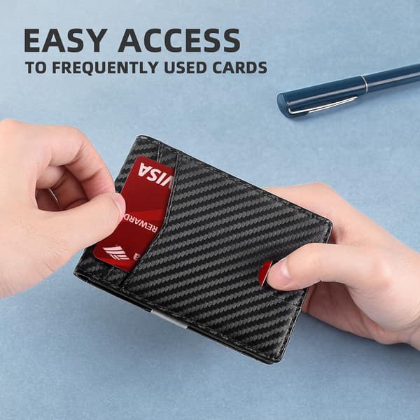Smal Plånbok för Män Minimalistisk Läder Bifold RFID-blockering