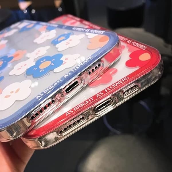 Søt støtsikker støtfangerblomster klart mykt iPhone-deksel (oransje, iPho