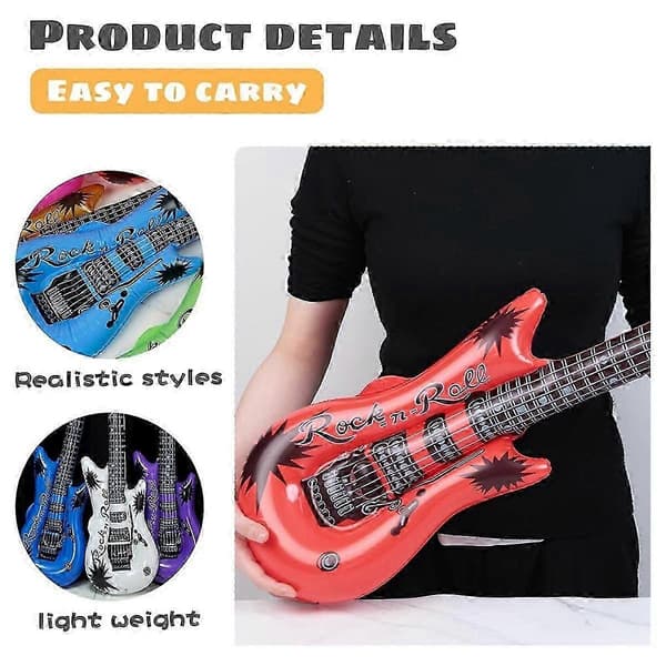 Oppustelig guitar, blæse-guitar, velegnet til børnegaver og feriefester