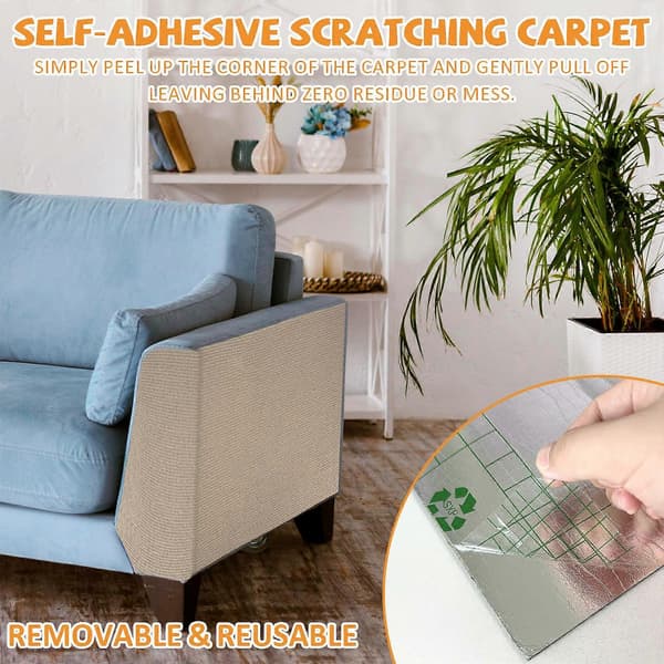 Kradsemåtte til katte Møbelbeskyttelse, DIY Selvklæbende Kradsemåtte til Katte, Anti-ridsebeskyttelse til Sofa, Væg Mørkegrå_max Dark Gray