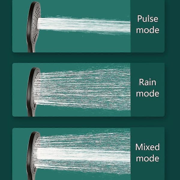 Høytrykks spraydusj med bryterknapp håndholdt dusjhode husholdning[ls] Black