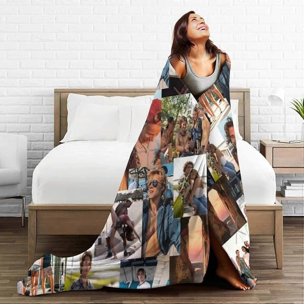 JJ Collage Outer Banks Teppe Sengetøy Rominnredning Flanelltepper Kompatibel med Seng Sofa