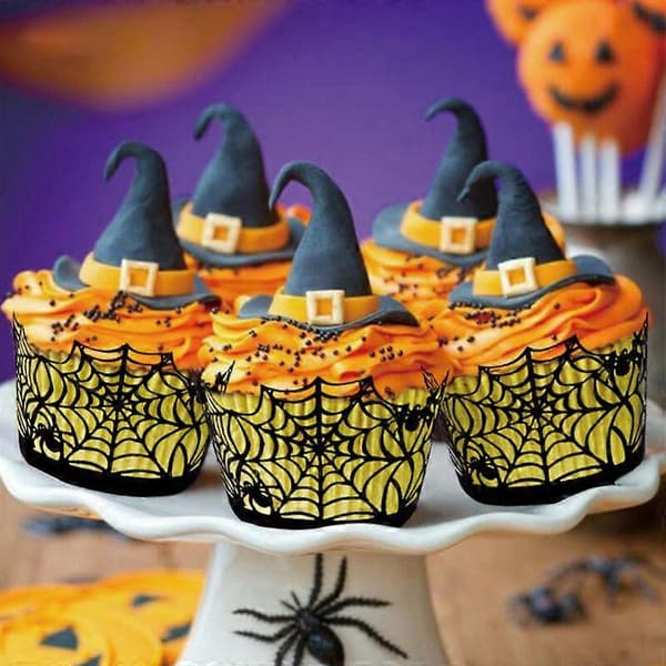 Cupcake Wrappers Sorte Flagermus Cupcake Wrappers Cupcake Liners Spøgelse Cupcake Dekorationer Tema Festartikler A2 500pcs