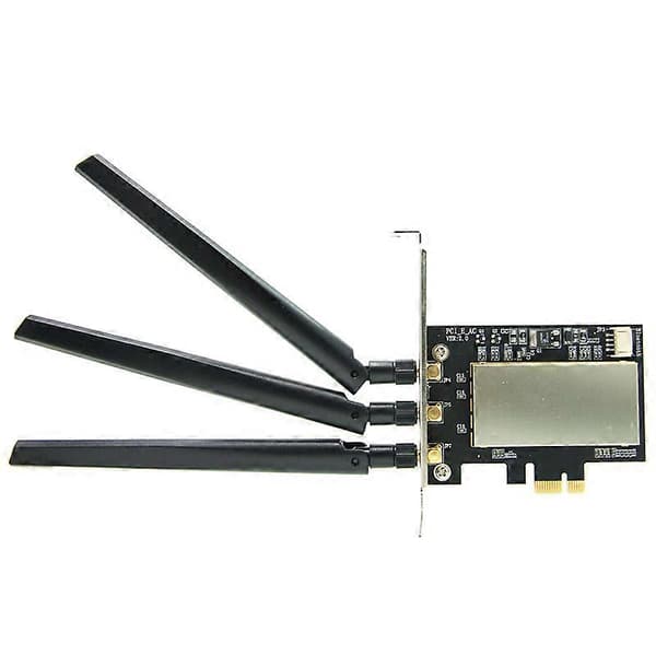 for Broadcom Bcm94360CSAX Bcm943602CS Bcm94331CSAX WLAN-kort stasjonær PCI-E-omformeradapter + antenne for Apple WiFi-kort Svart