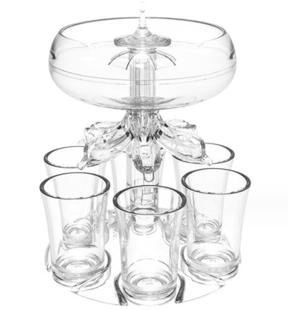 Vinflaska i akryl med glas White