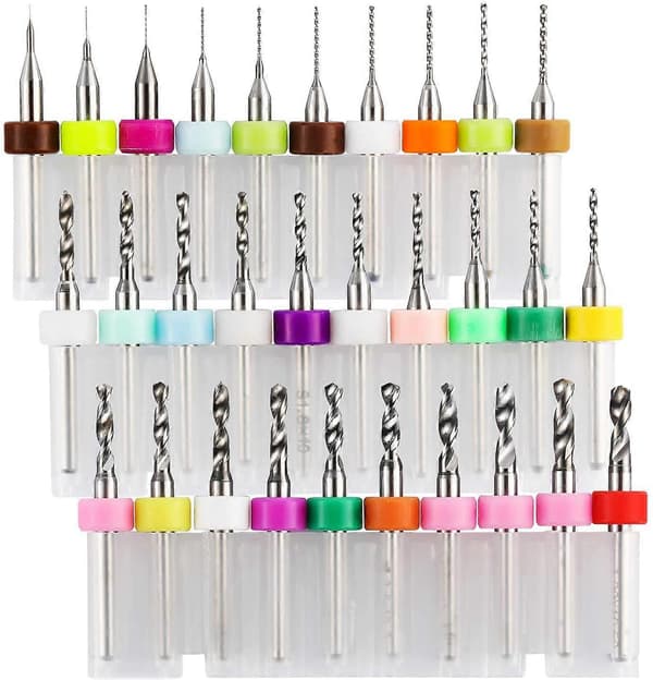 30 stk. PCB Borebitssett, 0,1 mm-3,0 mm, 1/8\" Spiral Spline Skaft CNC Router Bits for CNC Gravering