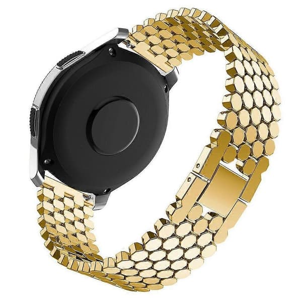 xDfind Fish Scale Texture Metal Watch Band Gold 22mm