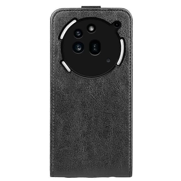 R64 Texture Single Vertical Flip -nahkainen puhelinkotelo Black For Nothing Phone 3a Pro