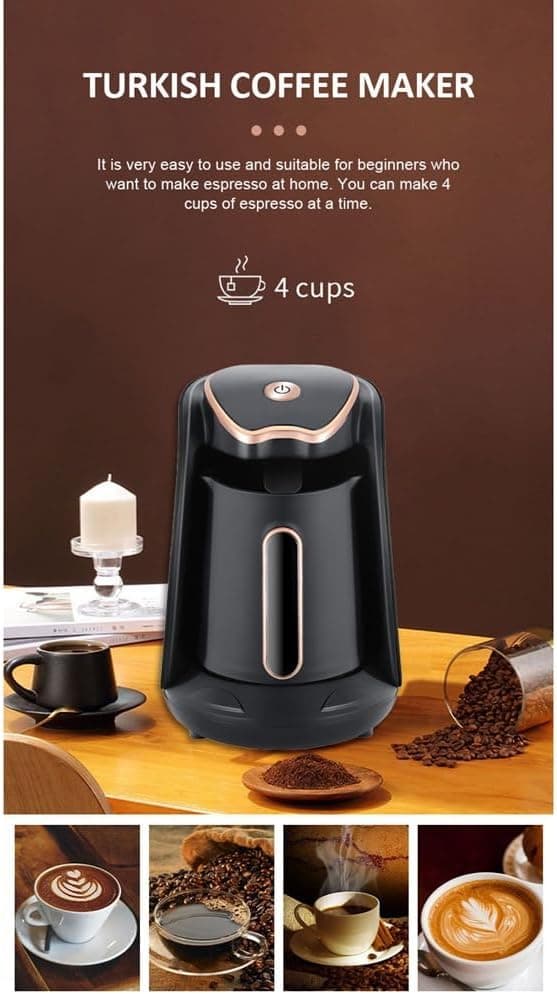 600W Elektrisk Tyrkisk-Arabisk-Gresk Kaffetrakter, Automatisk Mokkabrygger med EU-plugg—ls