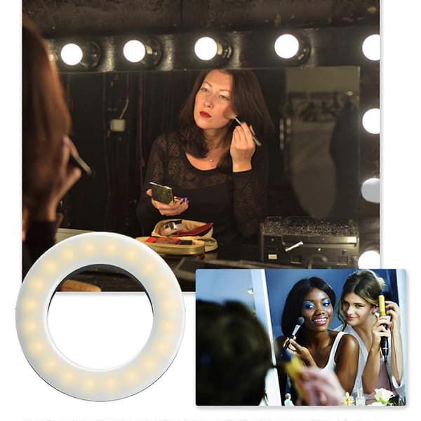 Mobil Selfie Lys USB LED Ringlys 3 Farvetemperaturer Til Selfie Møder Indholdsskabelse Sort[ls] Black