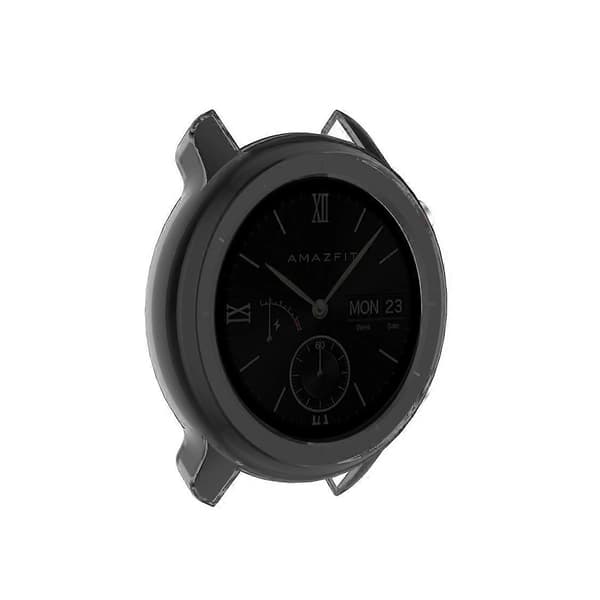 För Huami Amazfit GTR 47mm TPU Halvfodral Klockfodral Transparent Black