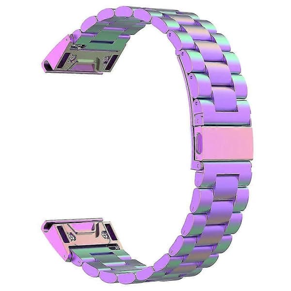 Til Garmin Fenix 7S / 7S Pro / 6S Pro urrem 20 mm rustfrit stål 3-perlearmbånd - Multifarvet Multicolor Multi-color