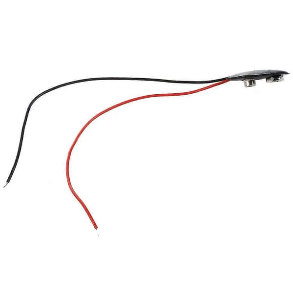10 stk. Pp3 Mn1604 9V 9 batteriholder snap-on-kontaktkabel svart – LS