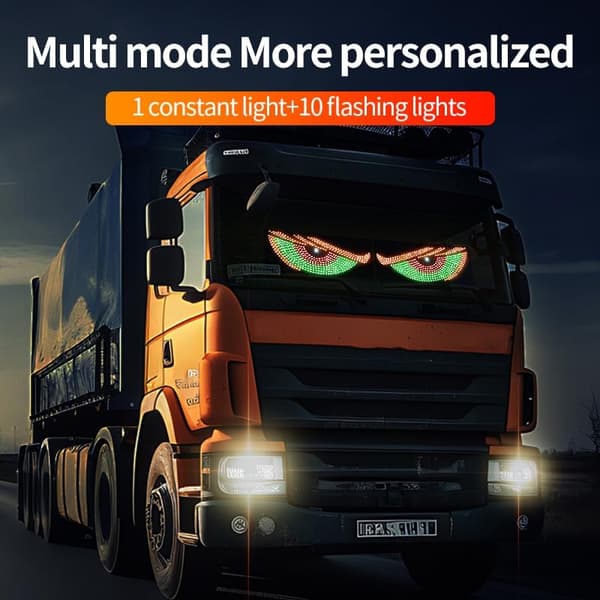 Dynamiske Demon Eye LED Frontrutelys - USB-styrte Dekorasjonslys for Lastebil/Bil med Trykknapp White