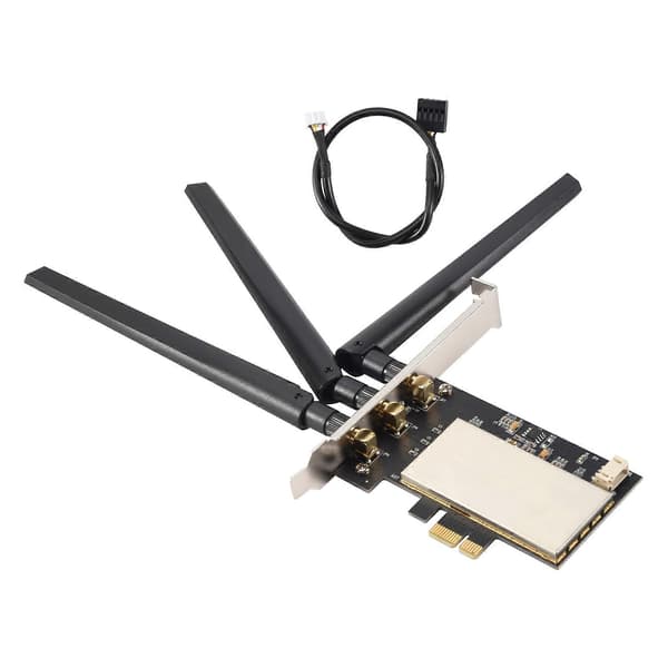 for Broadcom Bcm94360CSAX Bcm943602CS Bcm94331CSAX WLAN-kort stasjonær PCI-E-omformeradapter + antenne for Apple WiFi-kort Svart