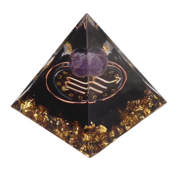 5 cm Orgonittpyramide for positiv energi healing krystallpyramide meditasjon orgonittpyramider chakra stjernetegn energigenerator Skorpion
