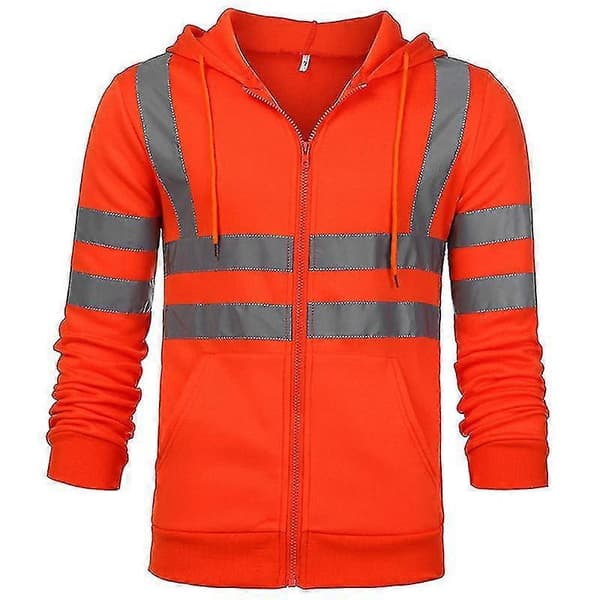 Herr Hi Vis Viz Hoodie Sweatshirt Säkerhetsjacka med hög synlighet L