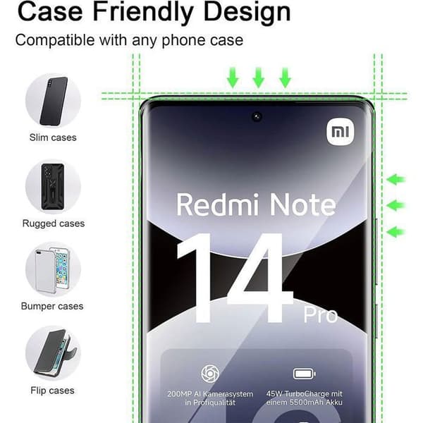 Skyddsglas - Xiaomi - Redmi Note 14 Pro - 2 Härdade Glas - Repellerande - 9H Transparent