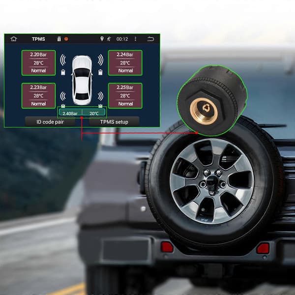 Trådløst bil-USB dekktrykkovervåkingssystem Ekstern dekktrykksensor