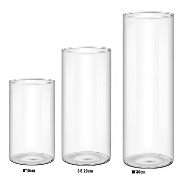 Akryl cylindervaser, cylindriske blomstervaser i plast kompatible med bryllupsmidtpunkter, boligindretning, kontorpynt