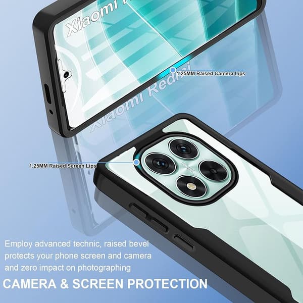 Cover til Xiaomi Redmi Note 15 5G, Fuld beskyttelse foran og bagpå - Sort kant sort black