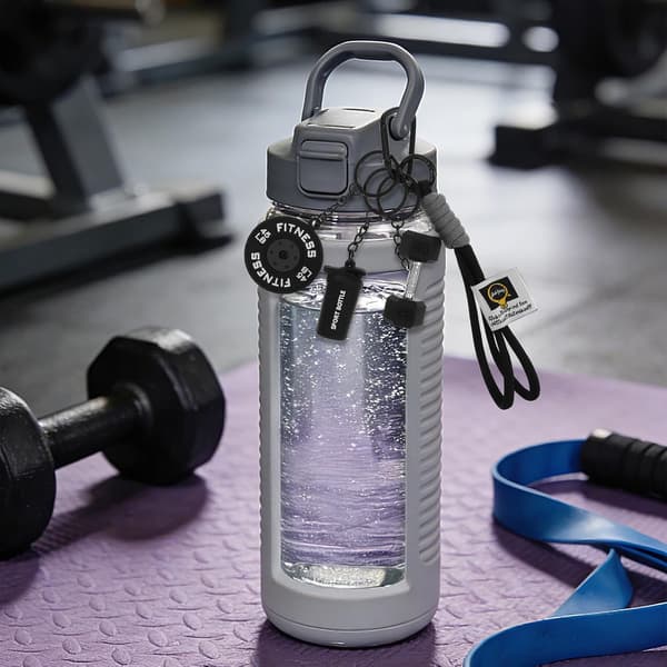 Gym Nøglering til kvinder mænd, silikone sort—ls Black