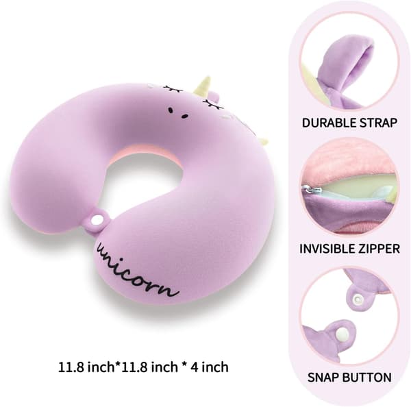Rejsepude til børn, enhjørning memory foam pude, bil, tog