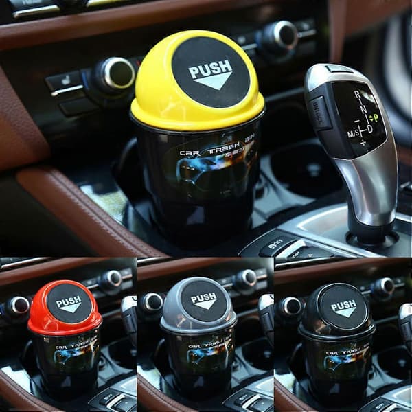 Bil Søppel Mini Avfallsbeholder Organizer Holder Bilinteriør Tilbehør—ls black
