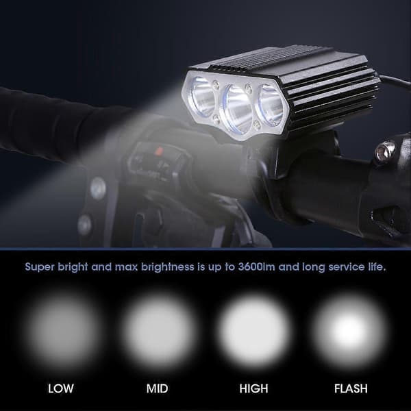 3600LM USB LED-pyörän etuvalo ulkoiluun yöajoon pyöräilyyn