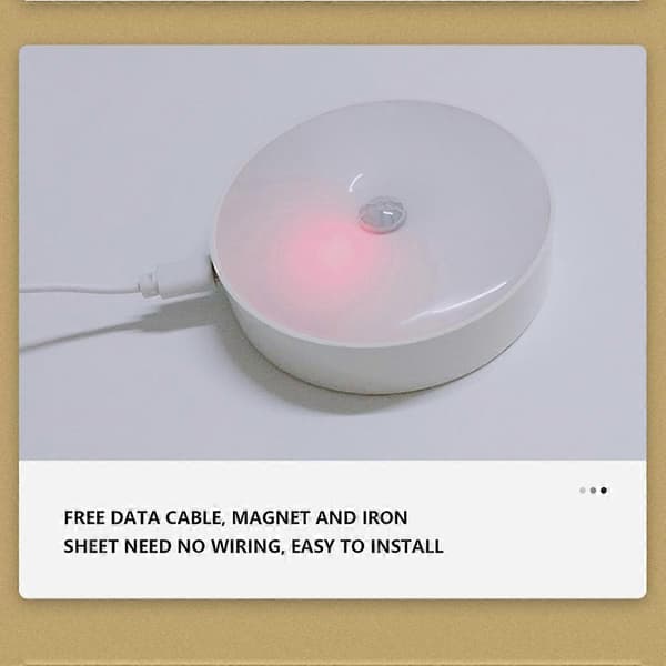 LED Trådløse Natlys Sensor Væg USB Sengelampe Soveværelse Kollegie—ls Warm light